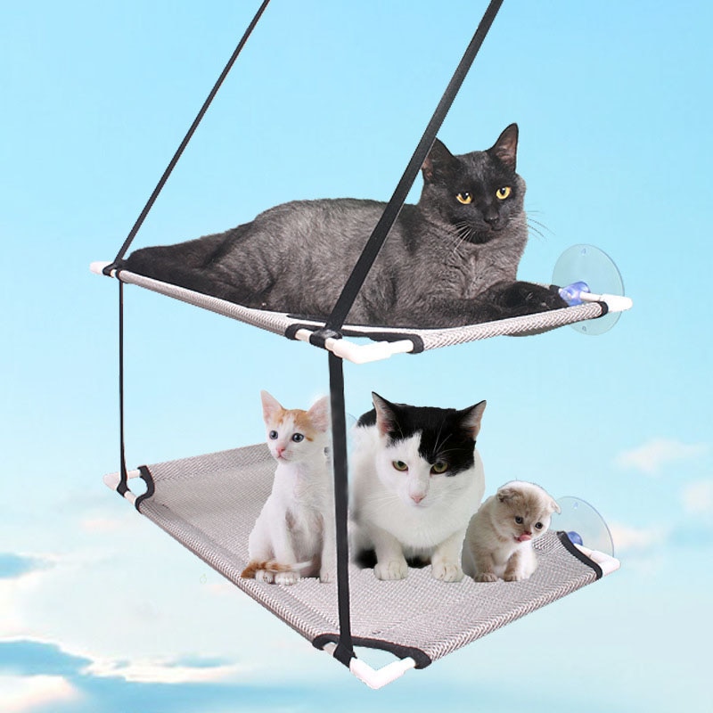 Bonitas camas colgantes para mascotas, asiento montado en ventana para gatos, hamaca, cama para ventana, asiento de copa para mascotas, cama para gatos