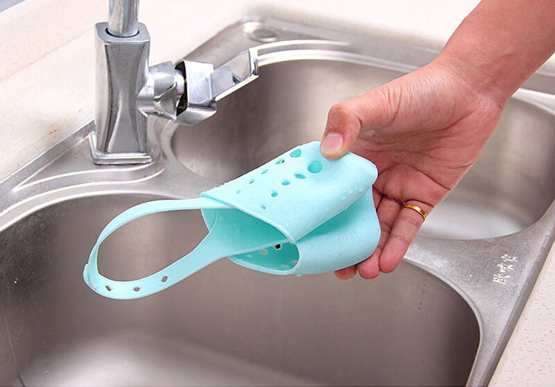 Portable Kitchen Basket Home Hanging Drain Bag Basket Bath Storage Tool Sink Holder Kitchen Acessory