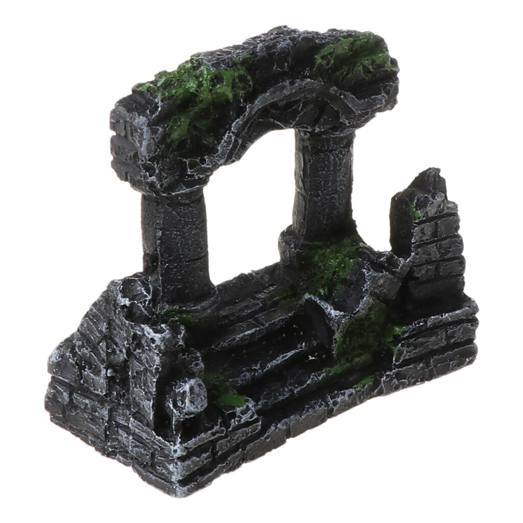 Resin Rome Square Stone Pillars Bi-Columns Aquarium Landscaping Fish Tank Decor Home Garden Decoration Accessories -M33