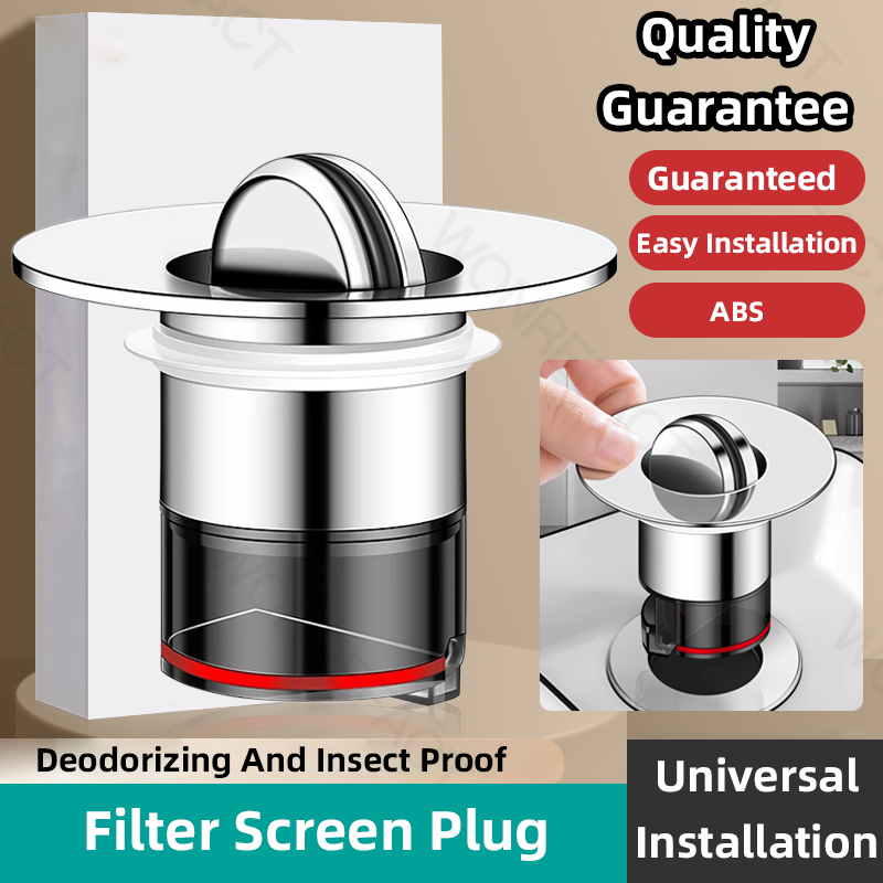 Stainless Steels Basins Plug Anti Odor Basin Drain Stopper Deodorant Core Removable Sewer Floor Drain Strainer