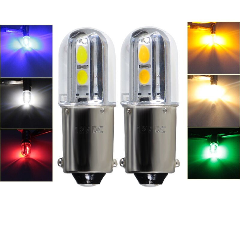 BA9S T4W luz Interior del coche 6v 12v 24v 36v 48v 220v marcador lateral automático bombilla de lectura trasera de respaldo lámpara de matrícula de puerta de camión 12 V