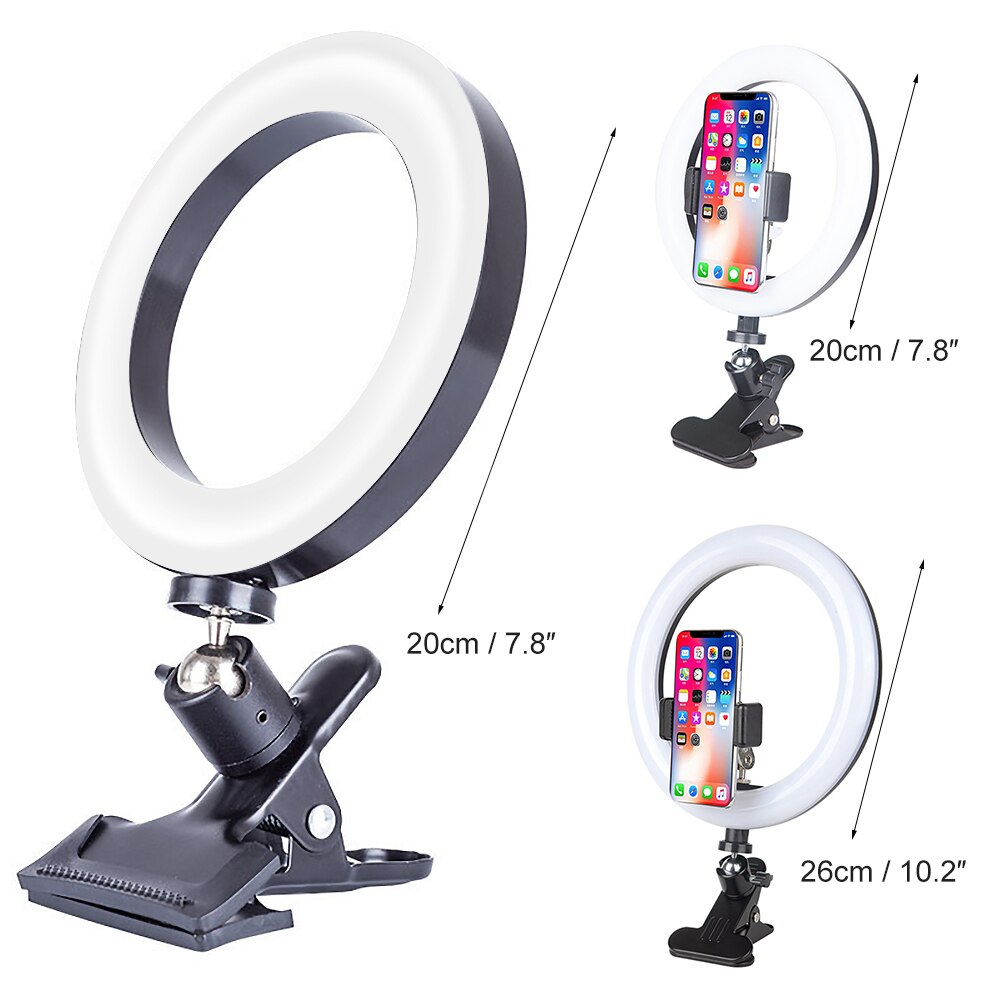 Selfie ring ljus led dimbar fotografering belysning led ring lampa selfie förstärkning fyllning ljus för telefoner 20/26cm