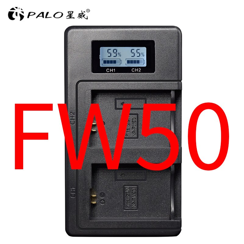 Palo carregador digital LP-E6 LP-E8 LP-E17 NP-FW50 EN-EL15 el15 display lcd vem com usb câmera bateria dupla slot carregador: NP-FW50