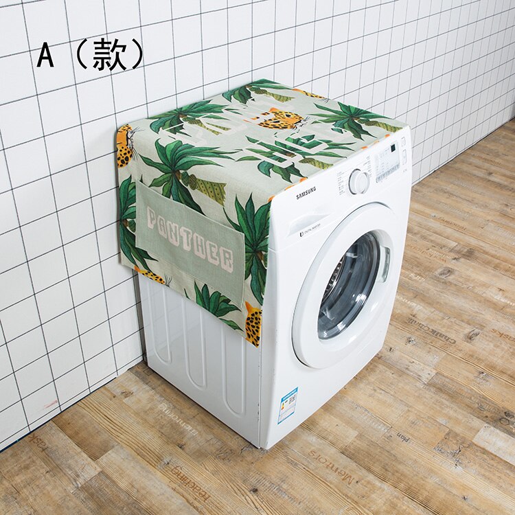 Retro plantestøvbetræk til husholdningsapparater universalbetræk vaskemaskinebetræk enkeltdørs køleskabsbetræk: -en