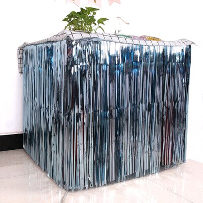 275X75 Cm Hawaii Party Decoratie Tafel Rok Folie Fringe Metallic Klatergoud Tafel Rok Voor Bruiloft Verjaardag Decoratie: Blue