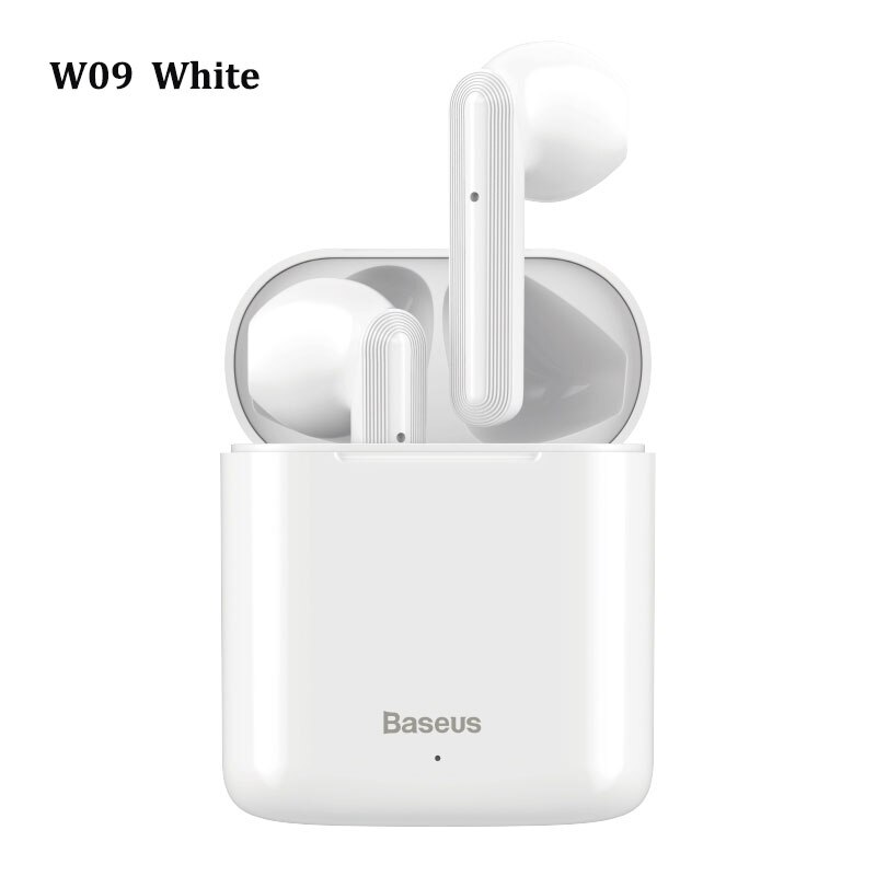 Baseus W04 W09 TWS Bluetooth Earphone 5.0 Headphone Mini Earbuds With Charging Box Stereo Sports True Wireless Headset For Phone: W09 White