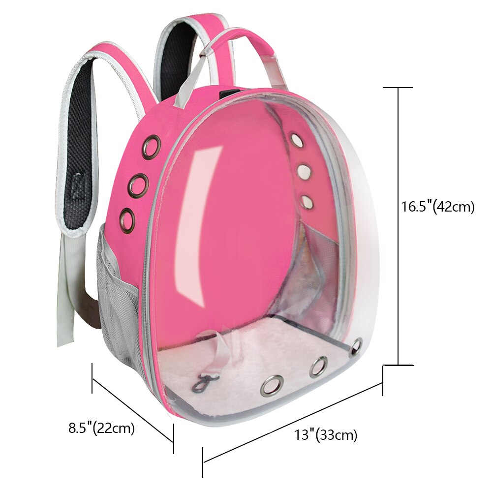 Portable Cat Carrier Bags Cat Backpack Breathable Pet Carriers Small Dog Outdoor Travel Space Capsule Cage Pet Transport Bag: 019 Pink
