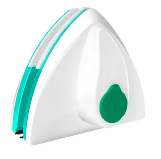 Cepillo limpiador de ventanas de vidrio magnético, limpiaparabrisas automático de doble capa con descarga de agua, herramientas de limpieza del hogar: Verde claro