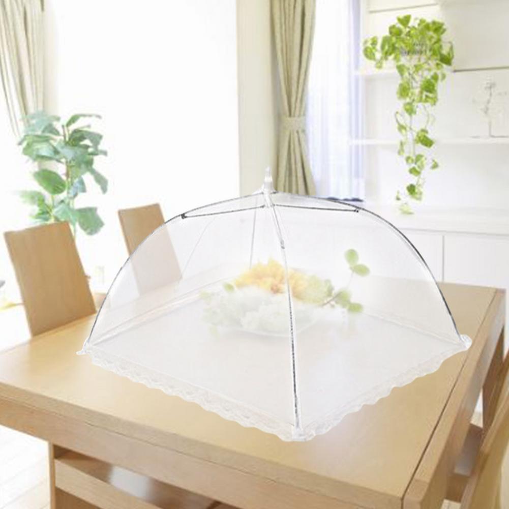 Foldable Table Food Cover Umbrella Style Pop-Up Mesh Screen Food Cover Tent Reusable Picnic Food Covers Anti Fly Mosquito