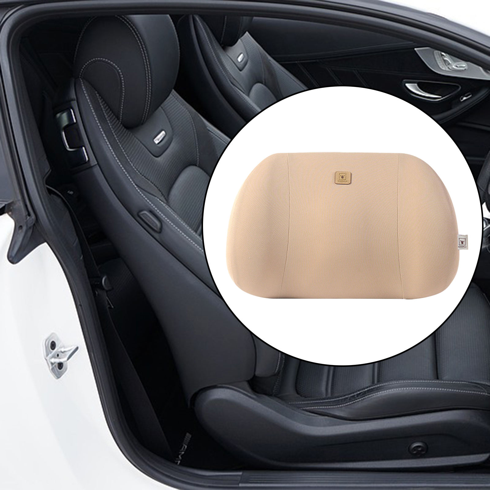 Memory Foam Lower Lumbar Support Back Cushion Comfortable Breathable Home Office Computer Backrest Relieve Pain: Beige