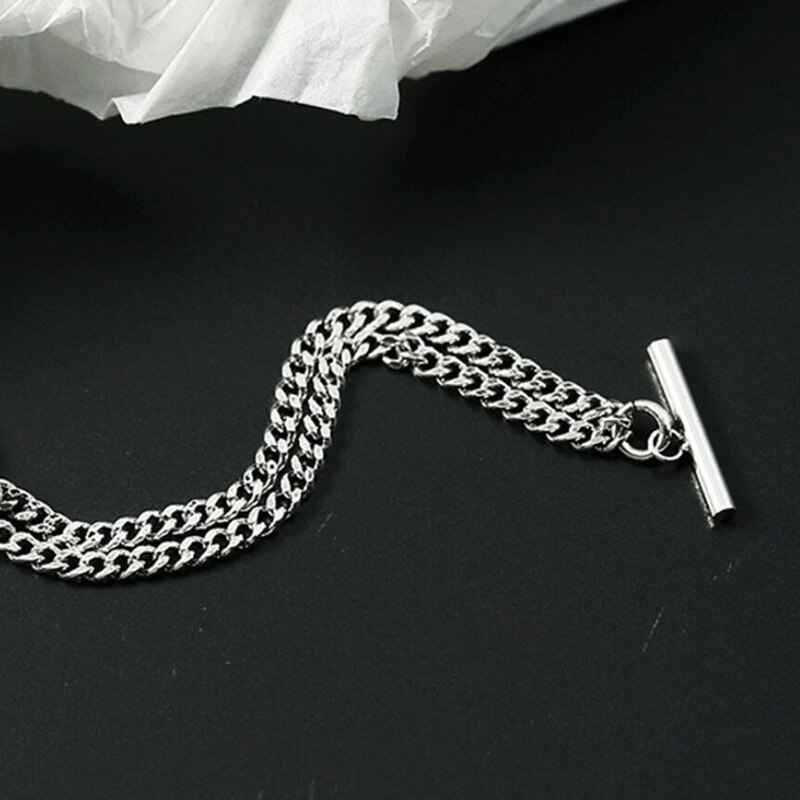 Pulseras Vintage de Plata de Ley 925 para mujer, joyería de , brazalete empalme Simple para chica, de San Valentín, KOFSAC