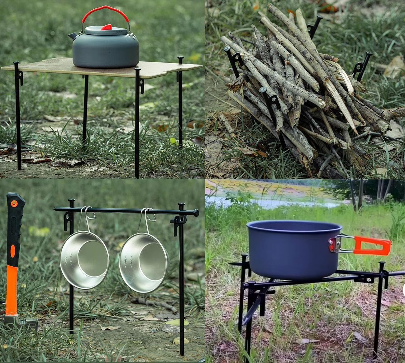 4 pezzi picchetti per tende picchetti da campeggio resistenti picchetti in acciaio forgiato punte per la decorazione del cortile, campo di neve, picnic infrangibile e flessibile
