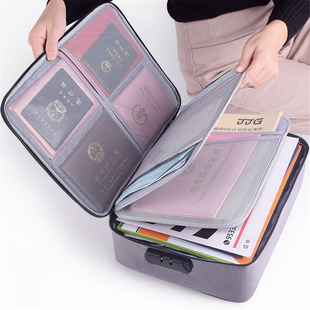 Large Capacity Document File Bag Case Waterproof Document Bag Organizer Papers Storage Pouch Credential Bag Diploma Storage File