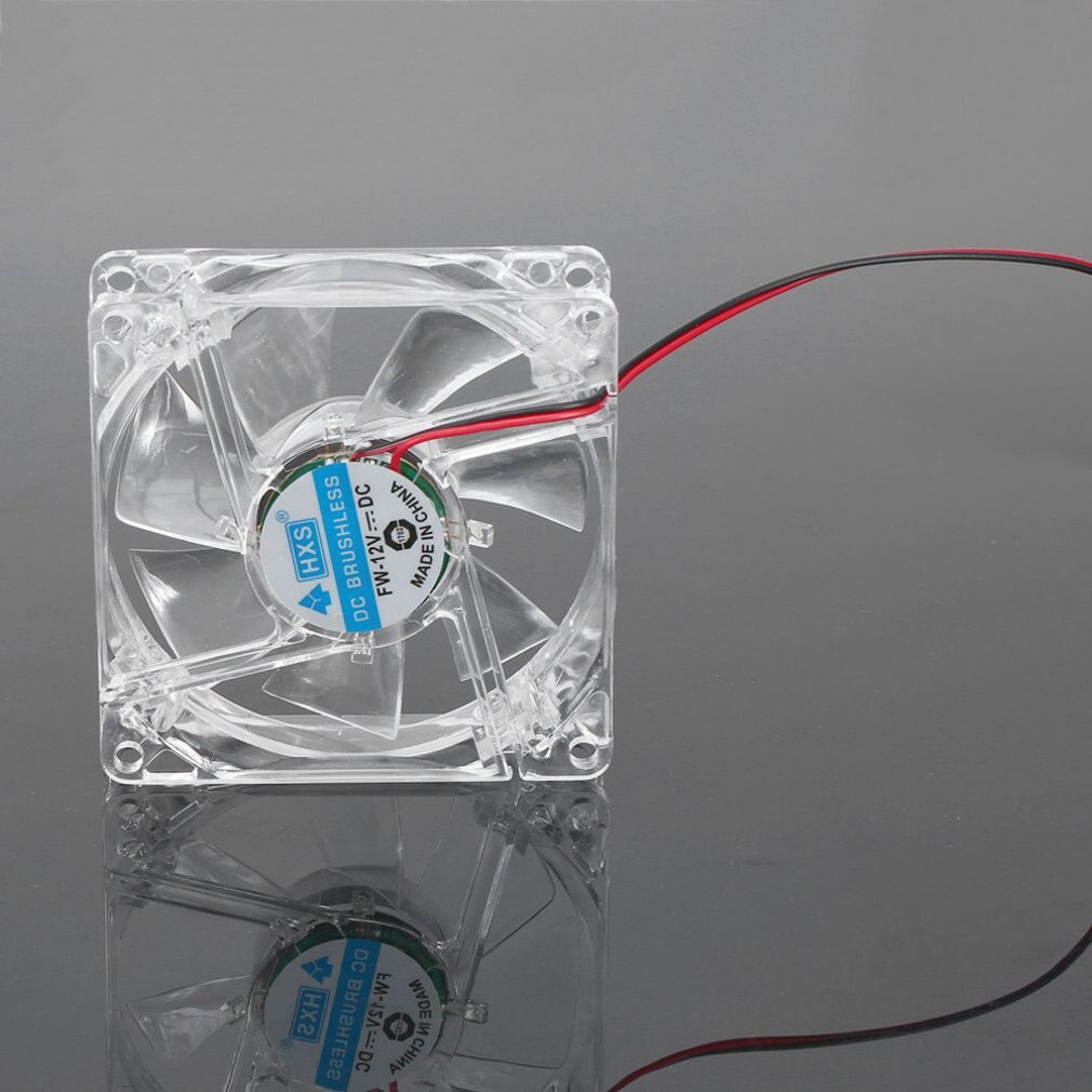 Computer Pc Fan 80Mm Met Led 8025 Stille Ventilator 12V Led Lichtgevende Chass Computer Case Cooling fan Mod Geïnstalleerd