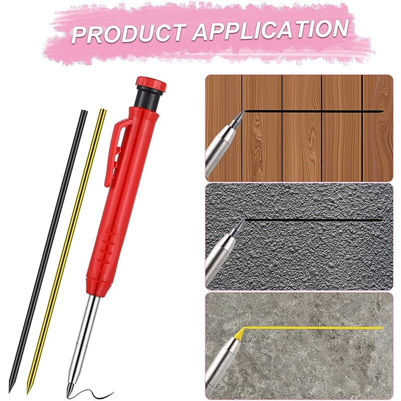 Solid Carpenter Pencil Set,Refills Carpenter Drawing Scriber Tools for Carpenters Scriber Woodworking Architect Art