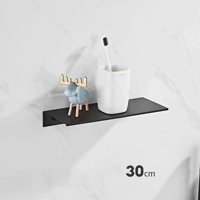 Brushed Gold Black White Bathroom Storage Rack 30-50cm Modern Bathroom Shelves Kitchen Wall Shelf Home Accessories: WHITE