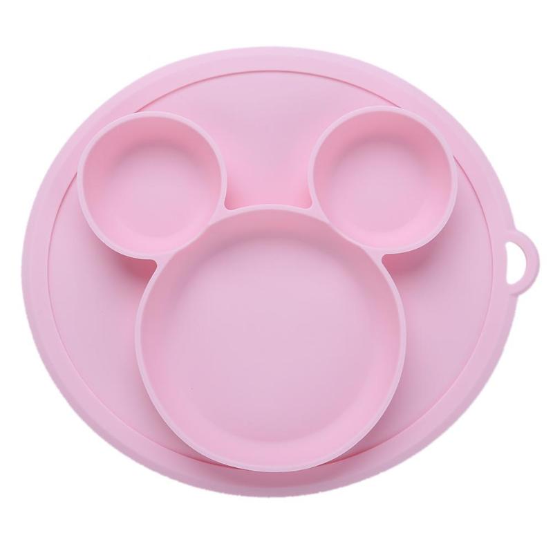 Plato de silicona para bebé con forma de pata de oso de dibujos animados, platos de cena para niños, vajilla de entrenamiento con ventosa para niños, cuencos de alimentación para niños: 01