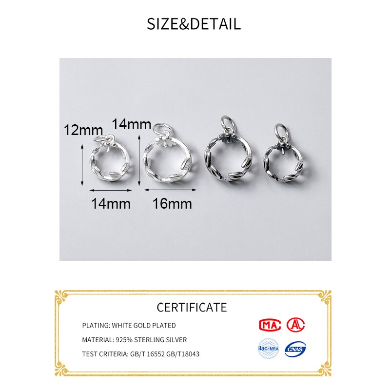 Meetsoft modisch 925 Sterling silber thailändisch blätter hohlanhänger spezial für diy handgefertigte halsketten dekoration schicke accessoires