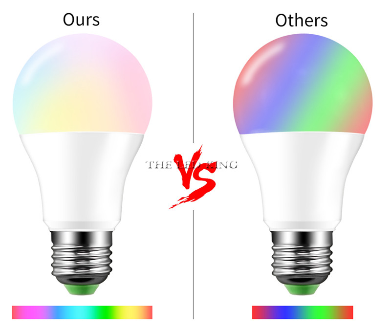 Ampoule LED RGB E14 de 3W, 5W, 10W, 15W, 85-265V, variable, avec télécommande IR, 16 couleurs