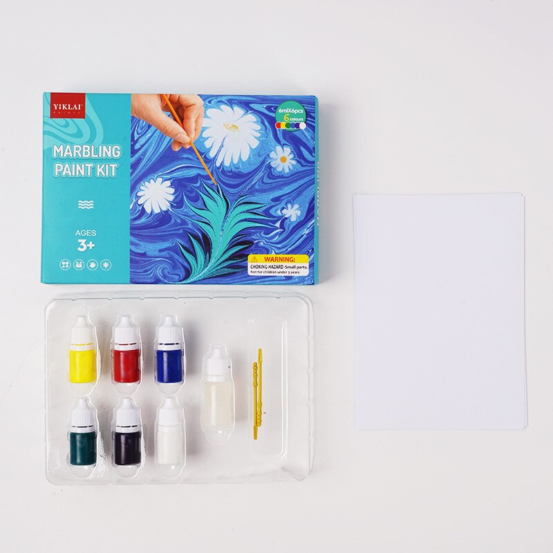 Water Art Paint Set Water Pigment for Paper Marbling Art Tool with A5 Tray 6/12 Colors DU55