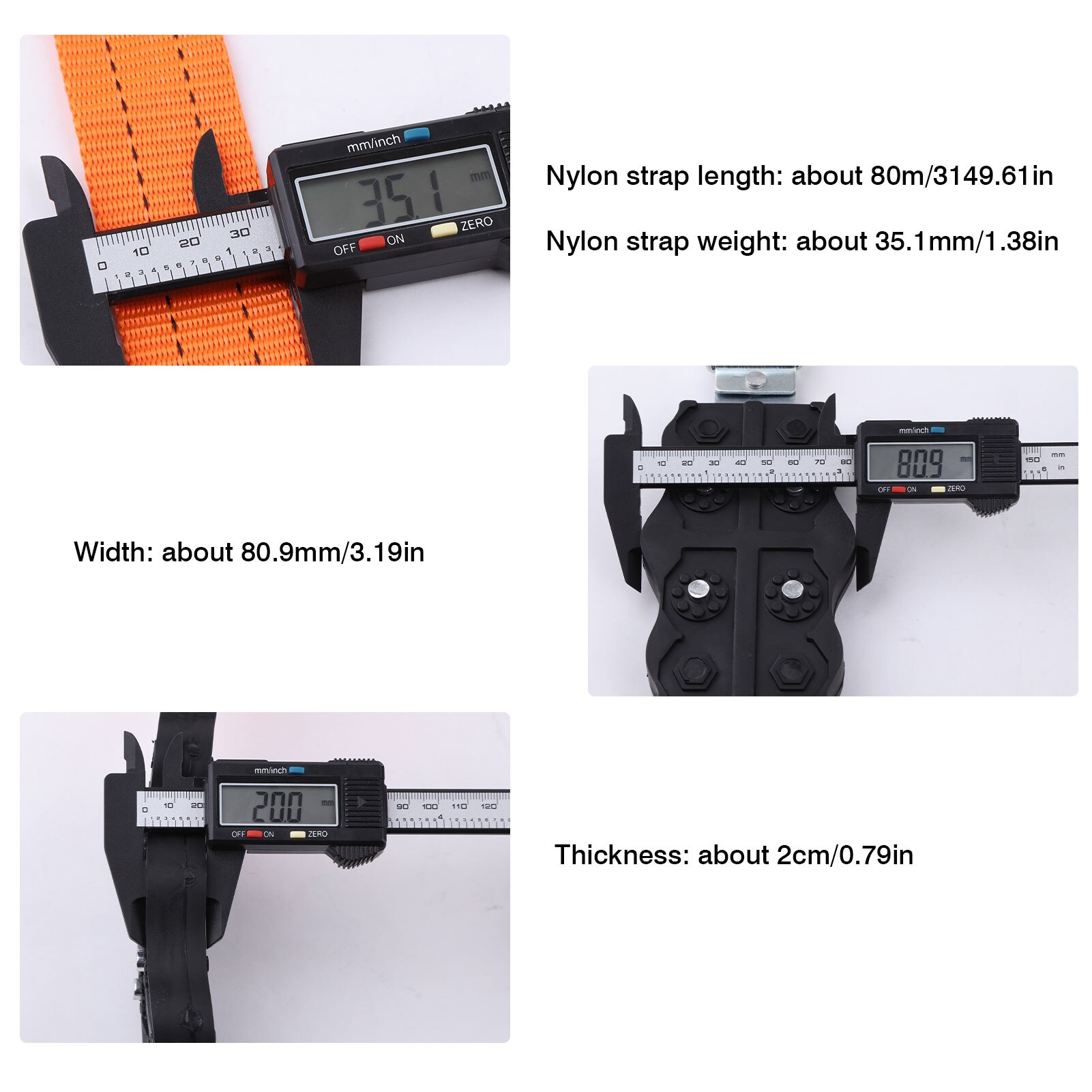 2 szt. Gumowe łańcuchy śniegowe antypoślizgowe uniwersalne z nylonu i łańcucha