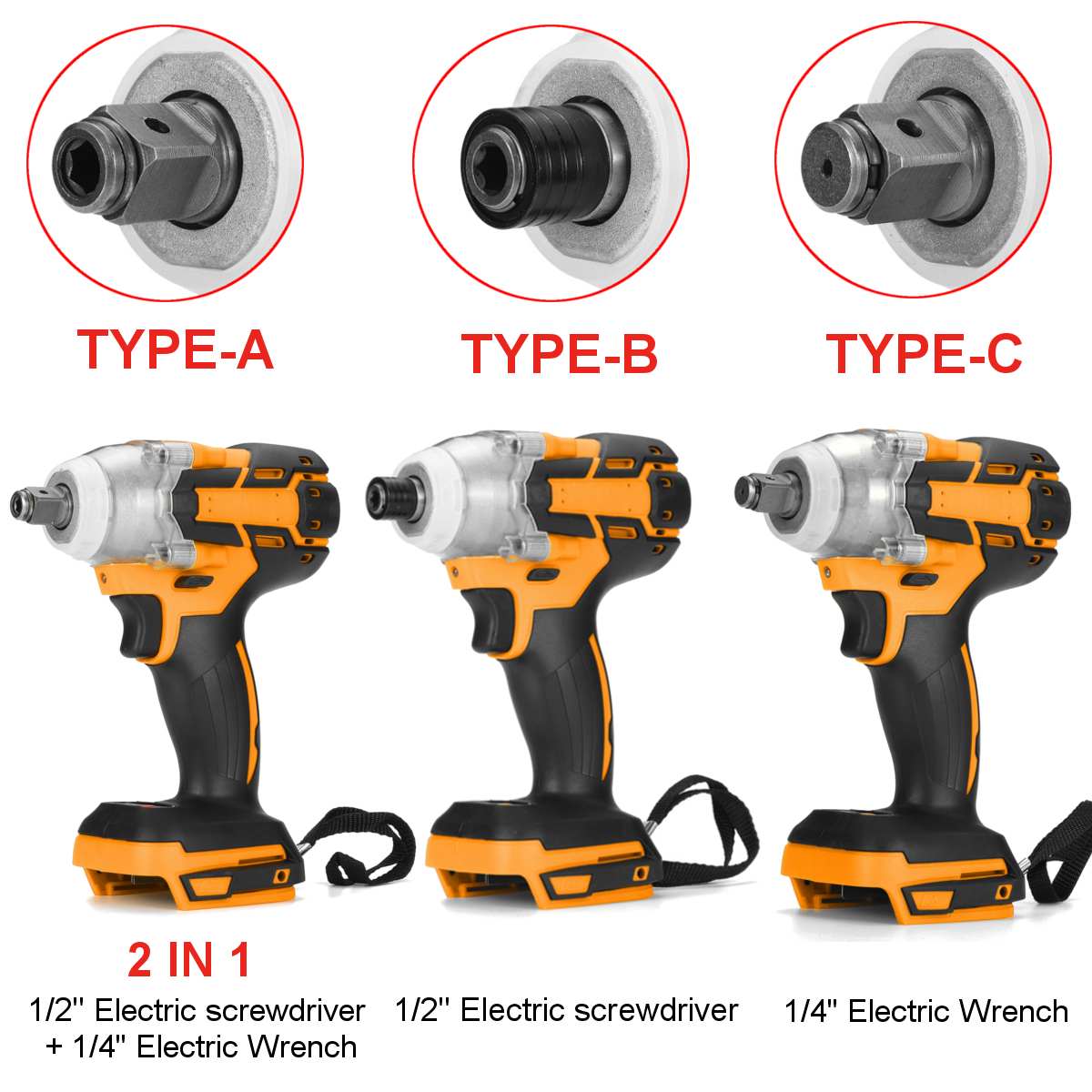 18V 800Nm Torque Electric Wrench Brushless Impact Wrench Drill Screwdriver 1/2 Socket Electric Wrench Power Tool Without Battery