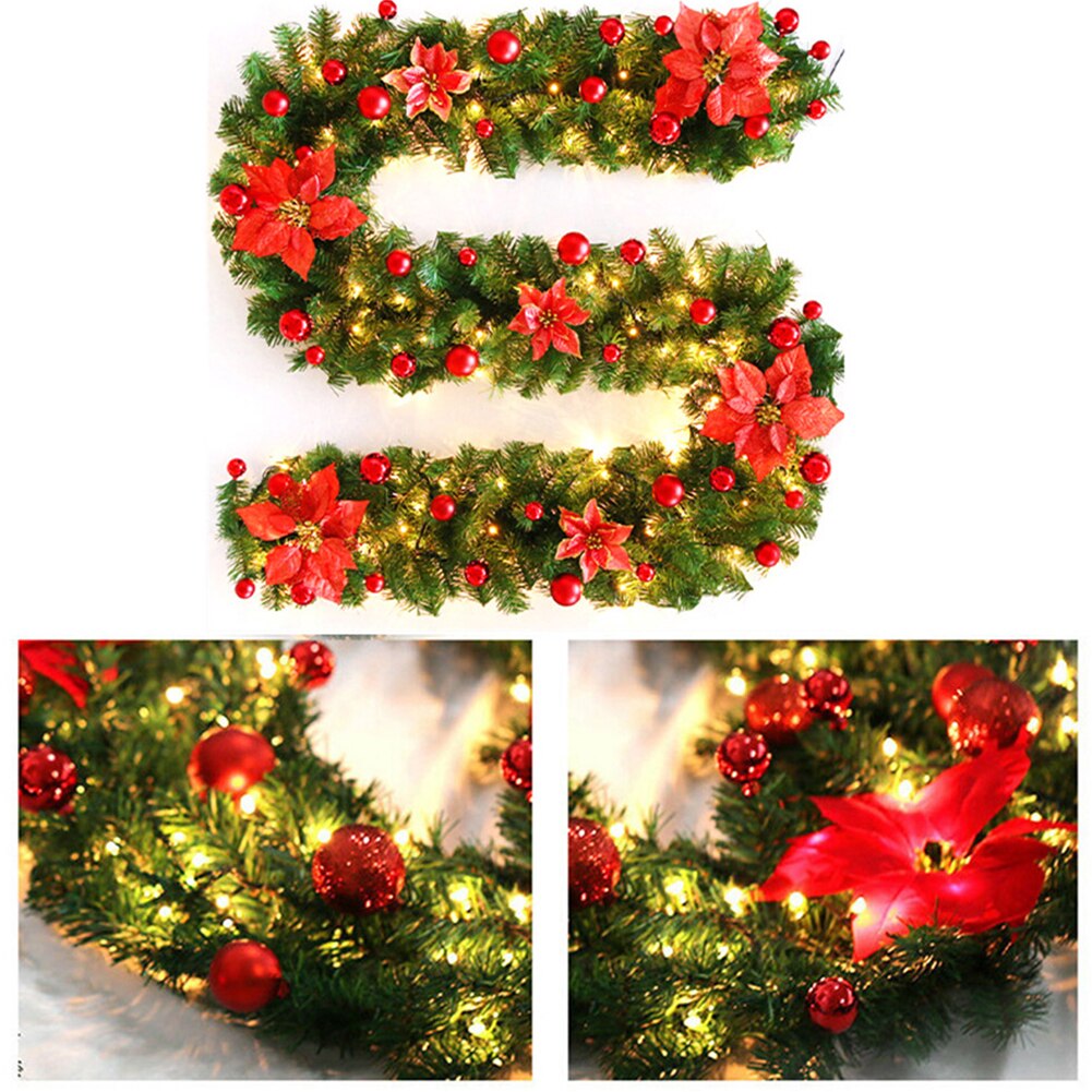 2.7M Kerst Guirlande Kleurrijke Kerst Decor Kerstboom Ornamenten Met Led String Light Thuis Party Wedding Decor