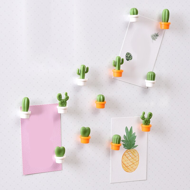 24 Stks/set Leuke Magneten Cactus Koelkast Bericht Sticker Magn Post Knop Plant Mode Vetplant Mini