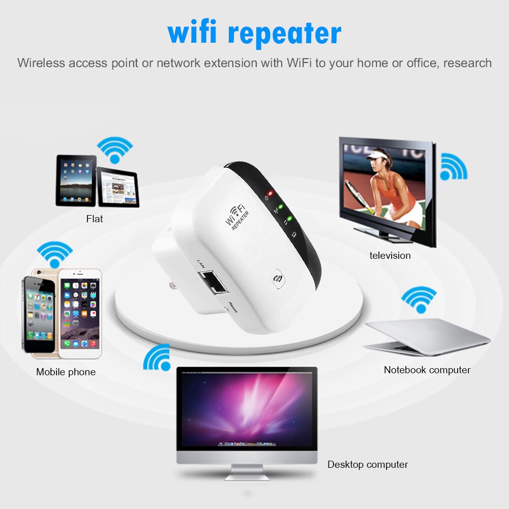 US Plug Wireless Wifi Repeater 300Mbps WiFi Booster 2.4G Wifi Signal Amplifier Long Range Wifi Extender WPS Access Point