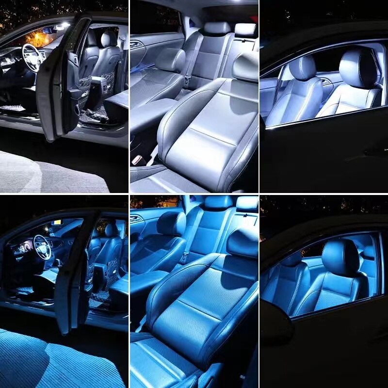 2/4/10 Uds accesorios de Interior de coche 18/24/48 SMD T10 4W 12V COB Panel Interior de coche luces LED bombilla de lámpara luz de techo de coche Panel de coche