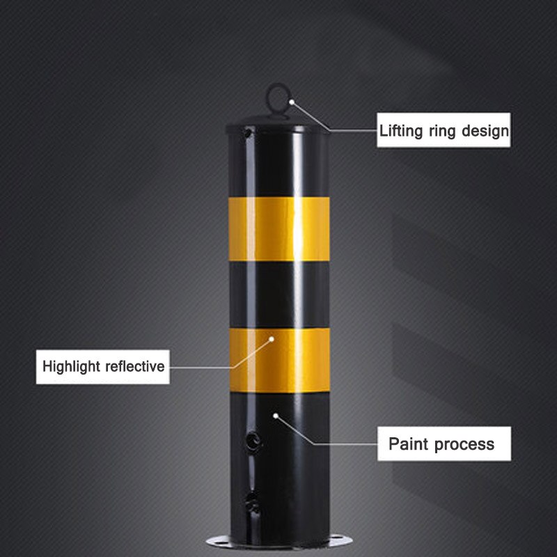 Demolition type steel pipe column anti-collision column square parking lot warning column thickened protective parking space