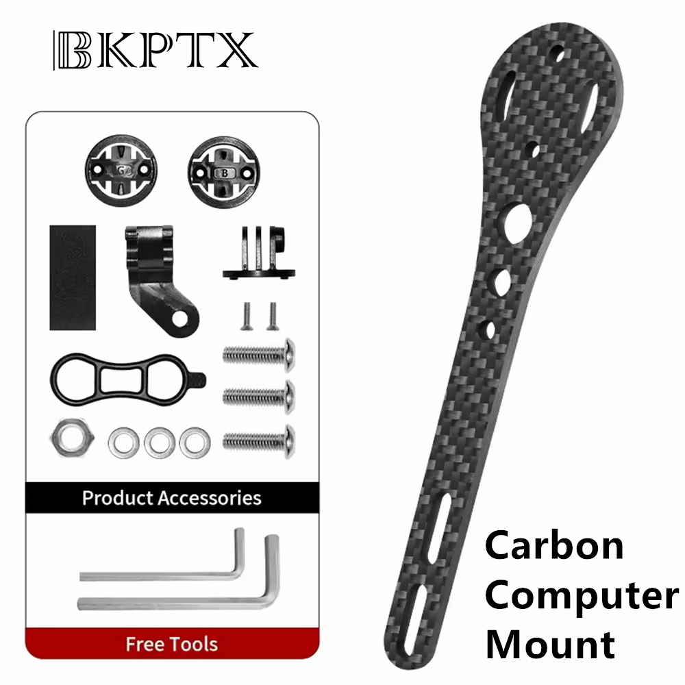 BKPTX CM-01 Carbon Computer Halterung Rennrad Integrierte Lenker Für Garmin/Wahoo/Bryton/Kamera 3K Fahrrad Zubehör