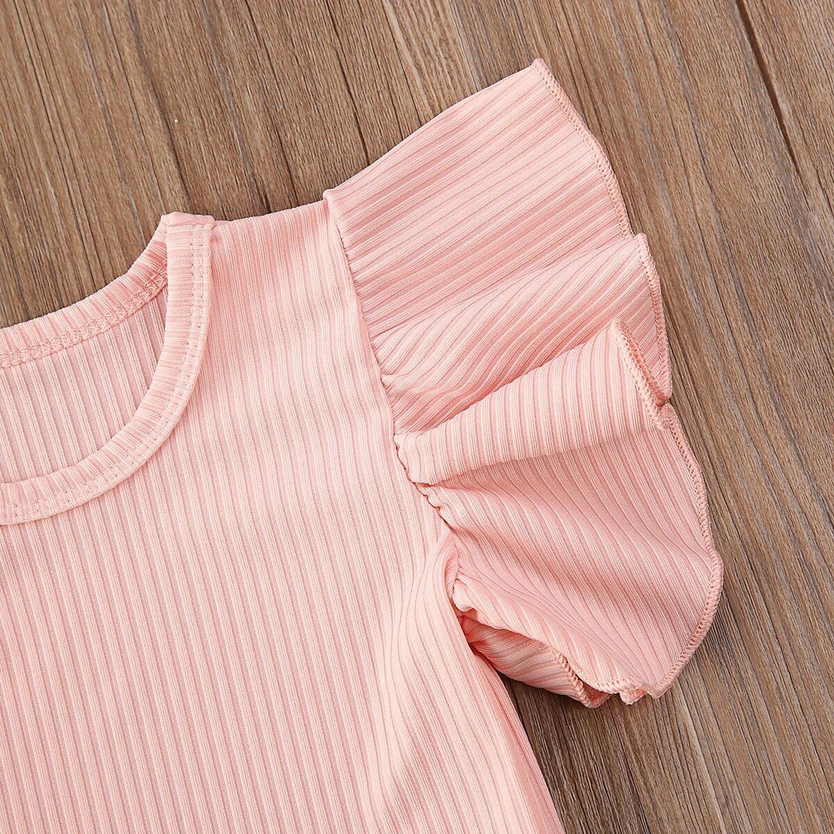 Baby Clothing Newborn Infant Baby Girl Boy Clothes Cotton Bodysuit Short Sleeve Clothes Set Solid Ribbed Sunsuit