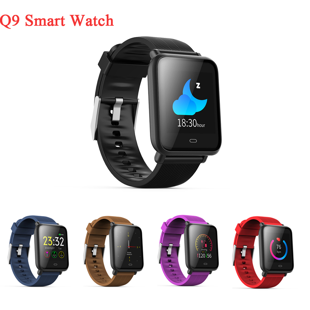 Q9 Sport Uhr Smart Armband Wasserdichte Fitness Tracker Blutdruck Schrittzähler Kalorien Herz Rate Schlaf Monitor Handgelenk Band