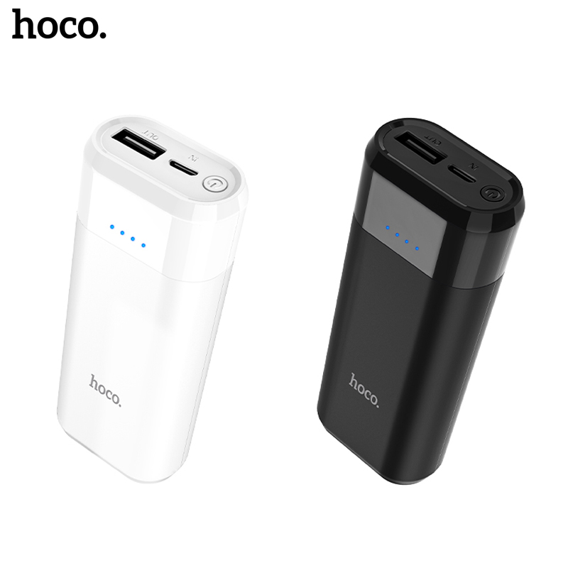 HOCO Power Bank 5200mAh Mini USB LED 18650 lithium External Battery Portable Charger Powerbank For iphone for xiaomi mi 8 huawei
