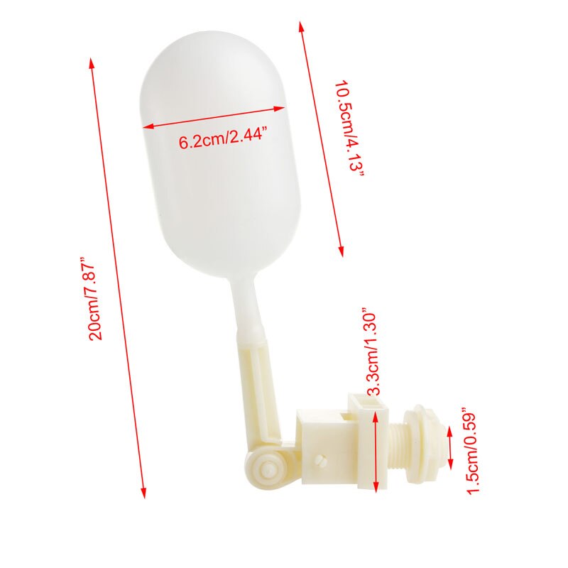 1/2 " Plastic Float Ball Valve Cut Automatic Filling Fish Tank Aquarium Water