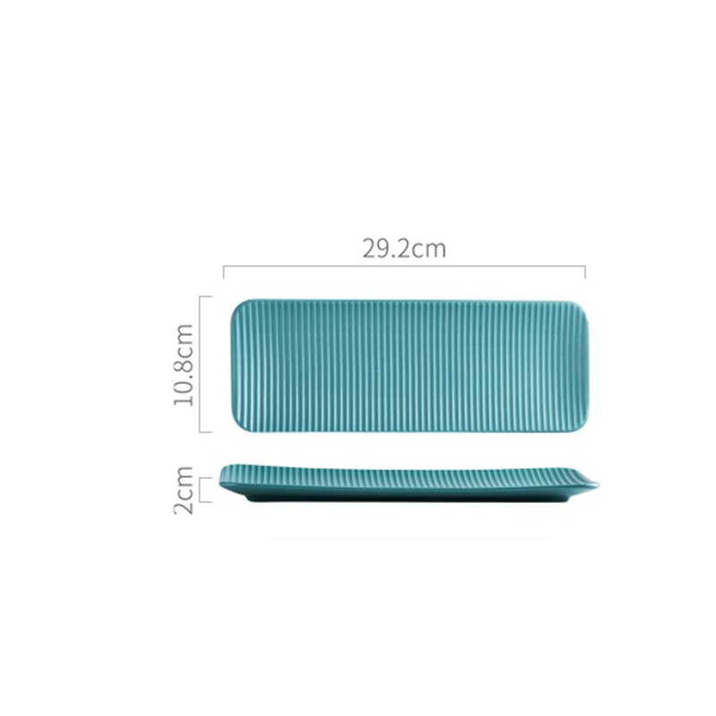 Rechthoekige sushi-dessertborden, eenvoudig herbruikbaar servies, keramisch magnetronbestendig steakbarbecuebord, huishoudelijke keukenbenodigdheden: Groen-l -2