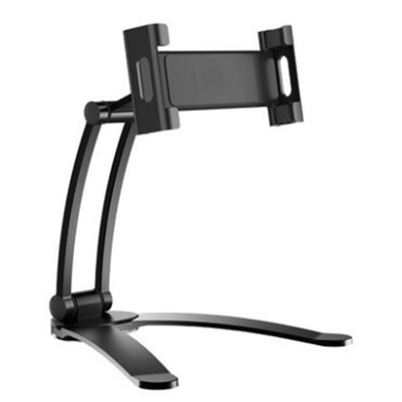 Wall Desk Tablet Stand Kitchen Tablet Mount Aluminum Alloy Smartphones Holders Lazy Bracket: Black Large