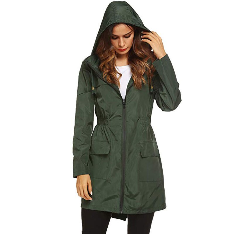 Trench manteau à capuche pour femmes femmes imperméable à l'eau léger imperméable dames coupe-vent en plein air mince alpinisme Sport Outwear automne