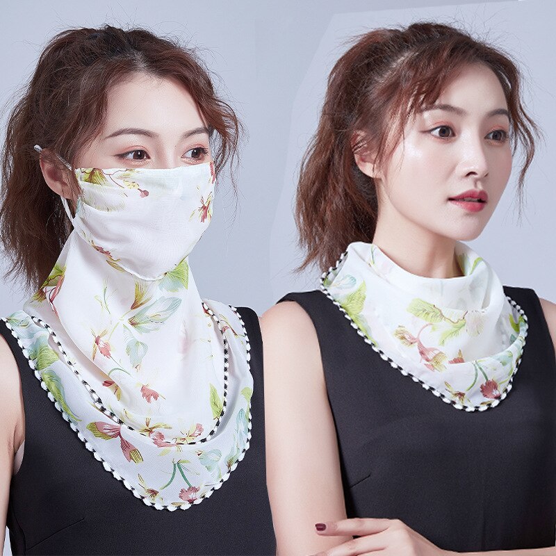 Protective face mask face mask triangle scarf neck hanging ear scarf face mask veil covering face mask bandana Hair accessories