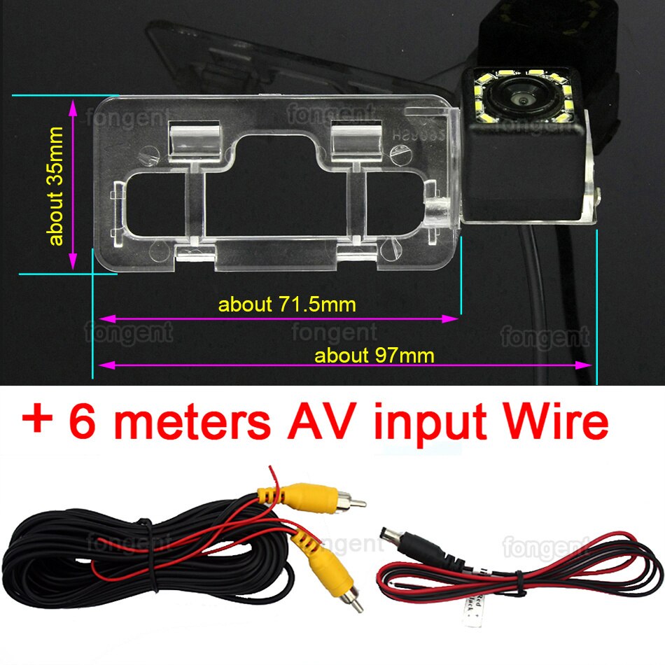 For Geely Emgrand EC7 EC718 Sedan Chinese Car Rear View Back off up Reverse Parking wireless Vehicle Camera: 12led Rear Camera