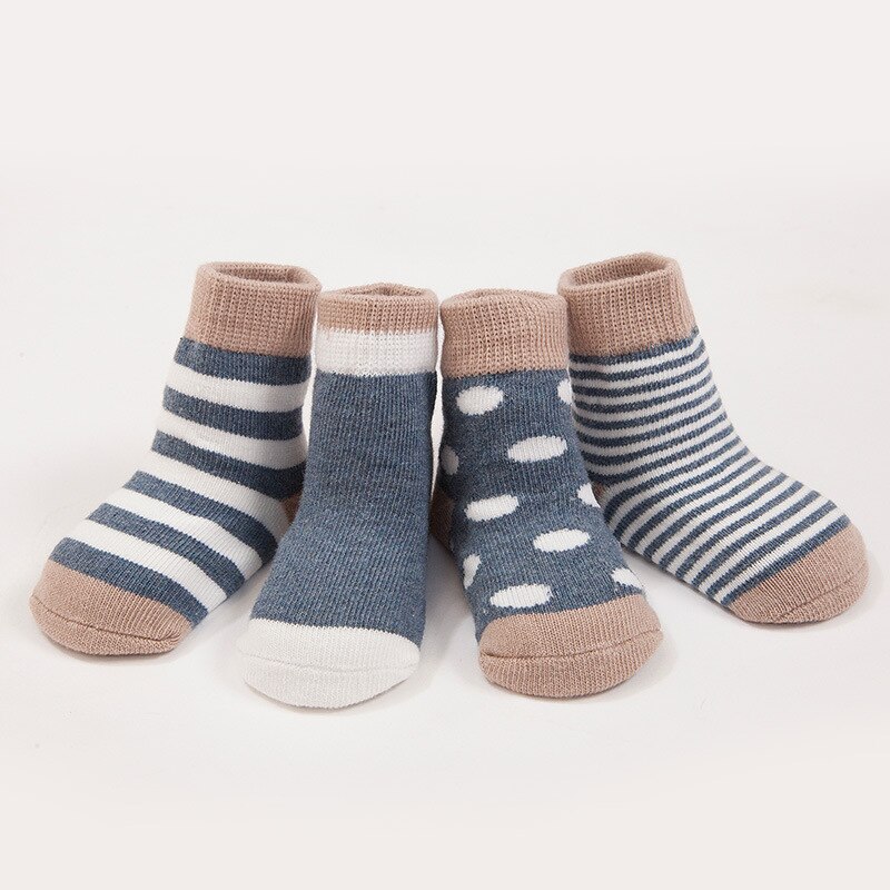 Kinderen Dikke Badstof Sokken Herfst En Winter Pluche Sokken 0-1-3 Jaar Oud 4 Paar/veel Baby Sokken Mannen En Vrouwen Baby Sokken: 1 / M