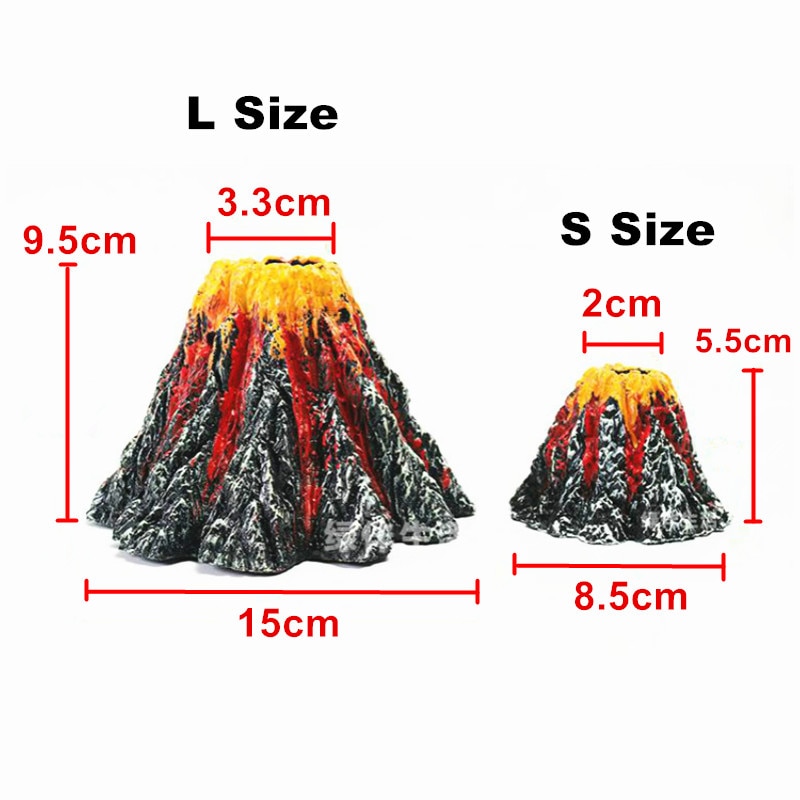 Aquarium Volcano Stone Decoration Fish Tank Bubble Volcano Eruption Aquarium Ornament Used With Air Pump Led Light