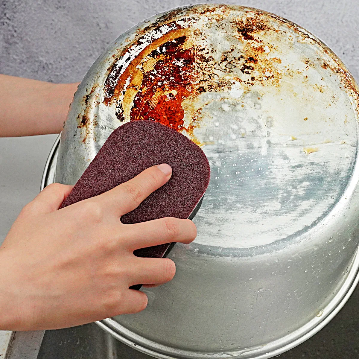 Esponja mágica eléctrica gruesa, cepillos de limpieza de platos de doble cara, toallita de cocina, cepillado de óxido, fondo de olla, artefacto de mancha negra