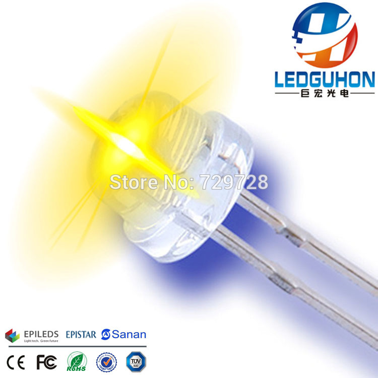 geel 4.8/5mm strohoed lamp led diodes met korte benen