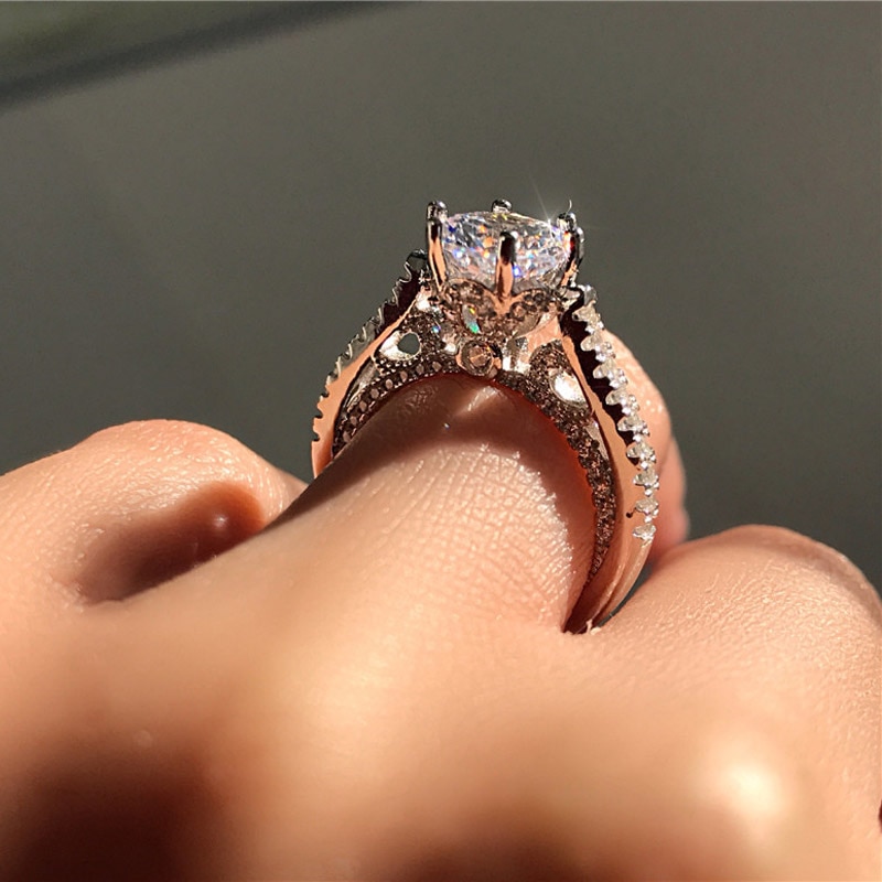 Modyle Cubic Zirconia Female Silver Color Ring for Woman Bride wedding Crystal Ring Engagement Ring