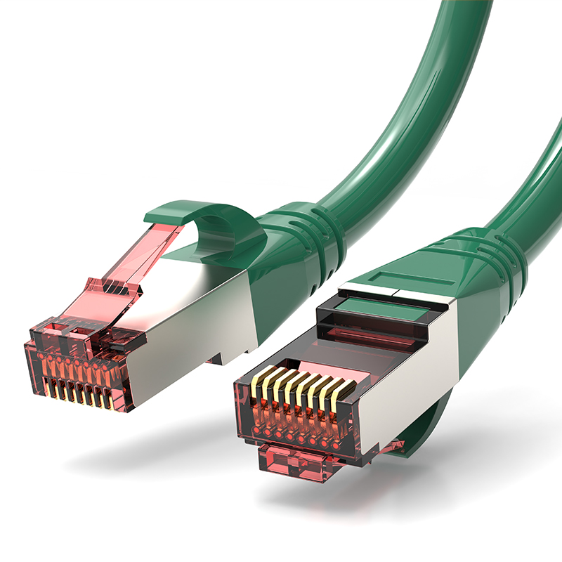 (5 Stück/Packung) RJ45-Netzwerk-Ethernet-Kabel Katze 6 SFTP-Patchkabel 0,25 m/0,5 m/1 m/1,5 m/2 m/3 m/5 m 6 Farben abgeschirmt: Grün / 1m