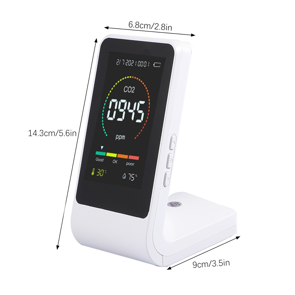 Air Detector Portable Carbon Dioxide Tester CO2 Detector Monitor Meter Tester Temperature Humidity Semiconductor Sensor: Default Title