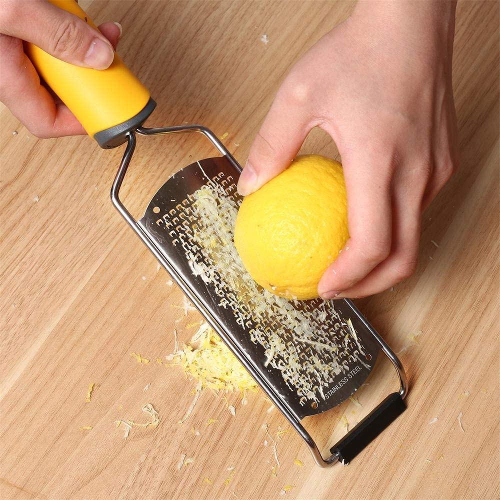 Stainless Steel Mill Cheese Grater Garlic Butter Mill Grater Lemon Zester Citrus Ginger Long Handle Vegetables Manual Slicer