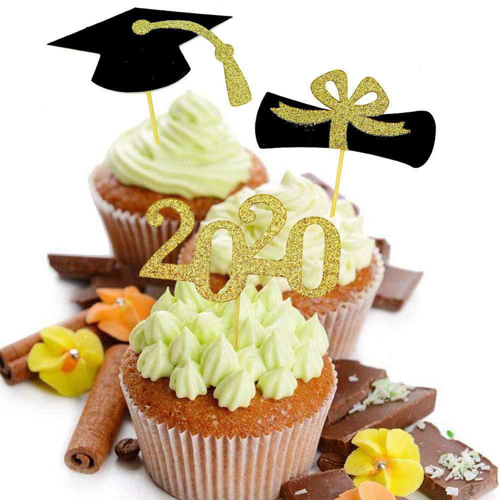48 Uds. , , para cumpleaños, graduación, graduación, decoración de tartas, suministros para fiestas, cabina, accesorios para insertar tarjetas
